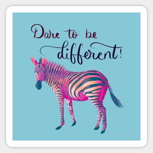 Dare to be Different - Pink &amp; Blue on Turquoise Sticker